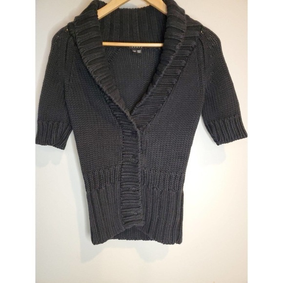 Womens THEORY Linen/Cotton Ribbed Collar cardigan Sweater sz PT - Picture 1 of 9